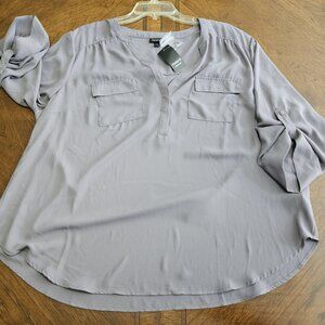 NWT Torrid W Harper 3/4 Sleeve Gray Top